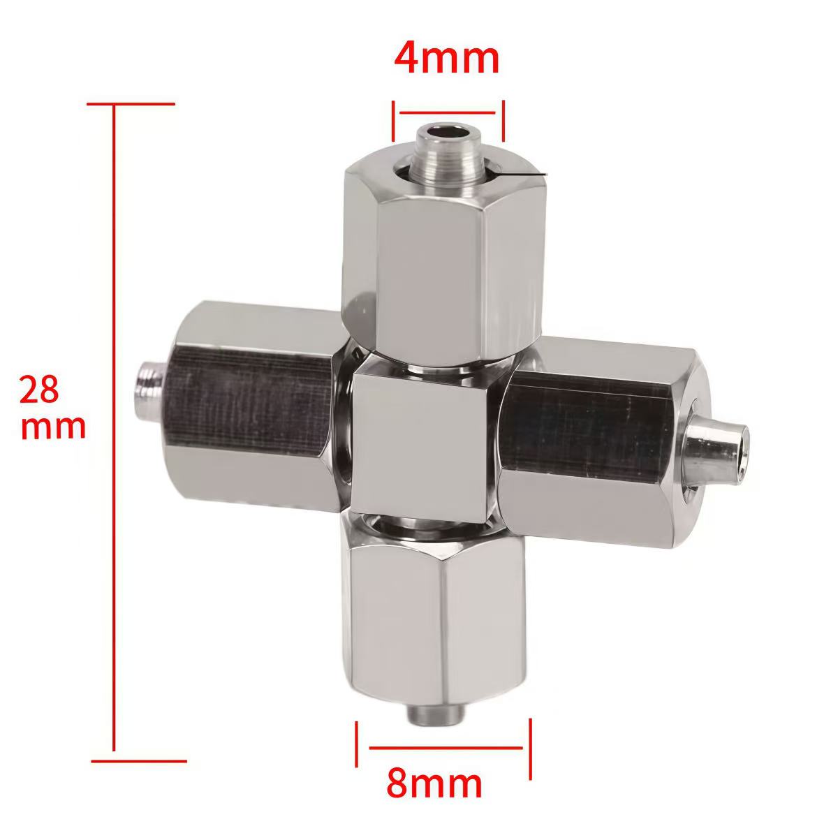 Metal air hose cross adapter, high-pressure brass pneumatic quick coupling