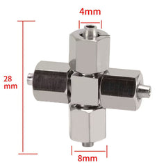 Metal air hose cross adapter, high-pressure brass pneumatic quick coupling