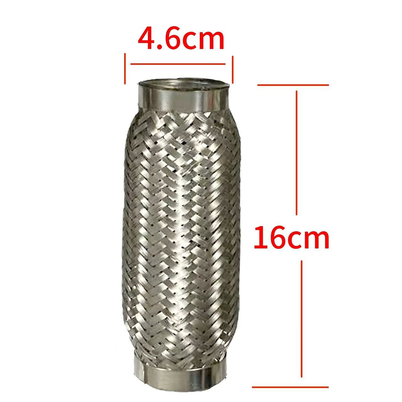 Noise-reducing exhaust flex connector with muffler for trucks and trailers
