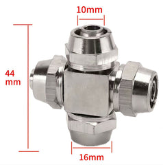 Universal air hose cross connector, high-pressure quick coupling fitting