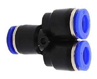 Durable nylon tee-type pneumatic connector for truck and trailer air brake lines
