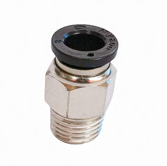 Full brass push-in connector for pneumatic air lines, straight male thread fitting for industrial air compressors