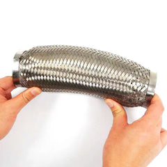 Universal Stainless Steel Exhaust Flex Pipe with Muffler – Noise Reducing, Vibration Absorbing