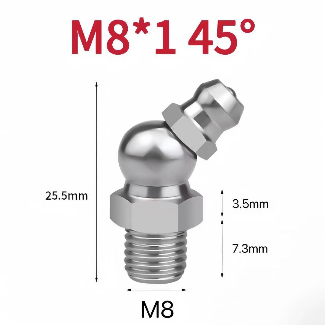 Durable stainless steel grease nipple for car, truck, and heavy vehicle maintenance