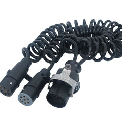 Conducto de cable espiral EBS de uno a dos conductores: conexión multinúcleo para remolques y tractores, para sistemas ABS, de iluminación y de alimentación