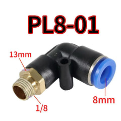 Male thread elbow air hose fitting, push-in quick connect for compressor