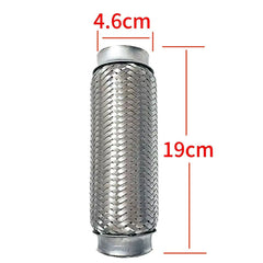Universal Stainless Steel Exhaust Flex Pipe with Muffler – Noise Reducing, Vibration Absorbing