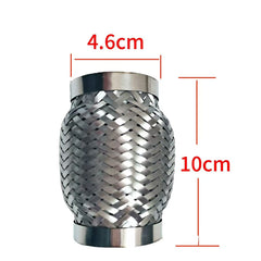 Automotive exhaust flex muffler pipe, universal fit and vibration control