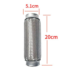 Heavy-duty stainless exhaust flex pipe with muffler, noise reduction design